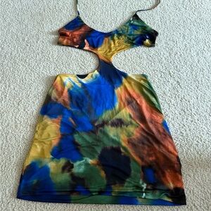 Fashion Nova Blue and Green Dress